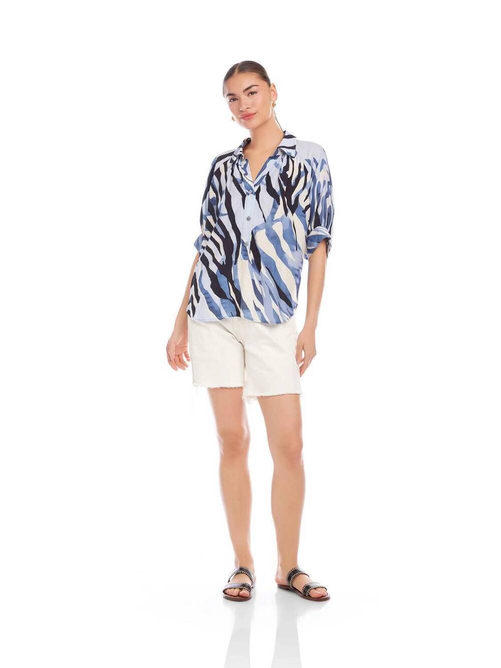 NEW FIFTEEN TWENTY yvette blouson sleeve top in print